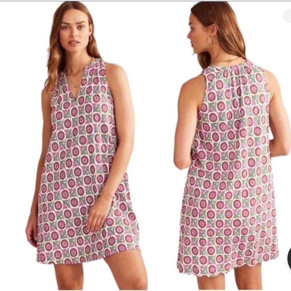 Boden Sleeveless Jersey Shift Dress In Gin Fizz Sunflower